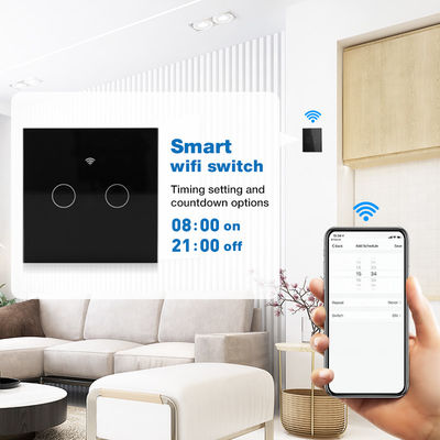 El interruptor de la luz de la pared del Amazonas Alexa And Google Home Control Smart moderó la pantalla táctil de cristal