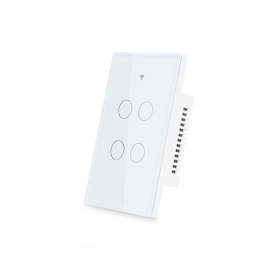 1/2/3/4/6/8 interruptor elegante RF433 de la pared de Wifi de la luz de la cuadrilla necesita trabajos neutrales del control del App de Tuya del alambre con Alexa