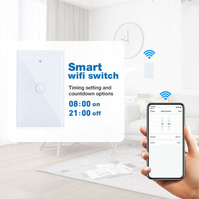Estándar de los E.E.U.U. interruptor negro blanco 1gang Wifi del tacto a prueba de polvo y de la prenda impermeable para la automatización del Smart Home