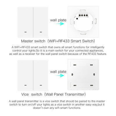 Interruptor de botón multi de Smart de la función de la cuadrilla del interruptor del interruptor mecánico elegante multi de Tuya Wifi