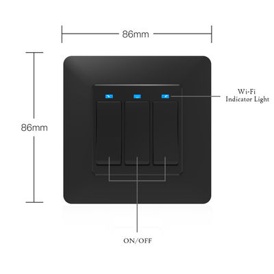 Interruptor de la luz blanco de Wifi de la manera de la cuadrilla 2 del negro 3 de Wifi del App de la UE Reino Unido Standard Life del interruptor elegante de la pared