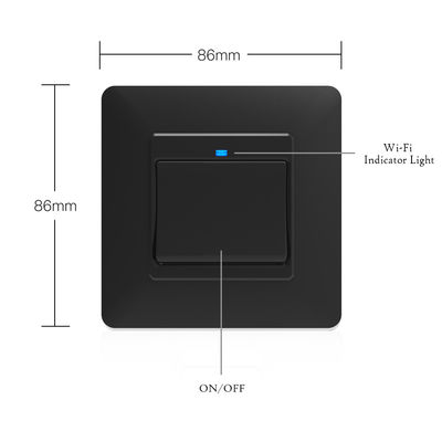 OEM elegante del interruptor de la pared de Wifi del botón de la cuadrilla de la luz 1 de Tuya compatible con Alexa/el hogar de Google