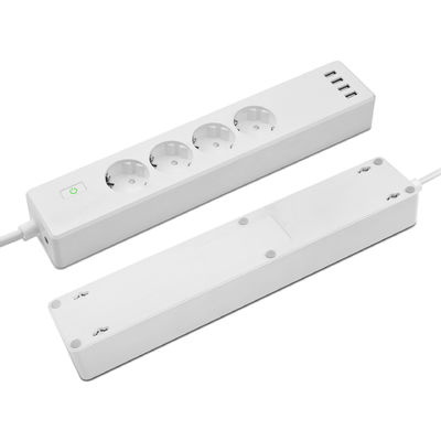 Control de la voz del enchufe 4 USB Tuya del zócalo de la UE Smart Wifi de la tira 4 del poder con Alexa Google Home