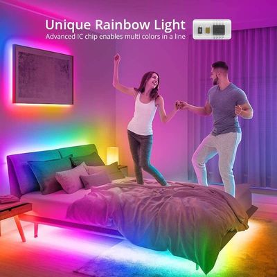 color de la sincronización de la música de la tira de la luz de los 32.8ft RGB Smart LED que cambia luces de tira del LED LOS 7.2W/M