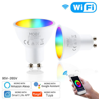 Trabajos de las bombillas del bulbo 5W GU10 Smart LED de RGBW Wifi con Alexa Google Home