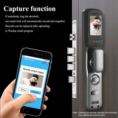 Cerradura de puerta elegante biométrica de Tuya Wifi de la prenda impermeable con la función de la cámara