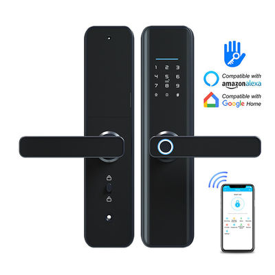 Huella dactilar biométrica elegante eléctrica de la cerradura de puerta de Wifi del App impermeable de Tuya