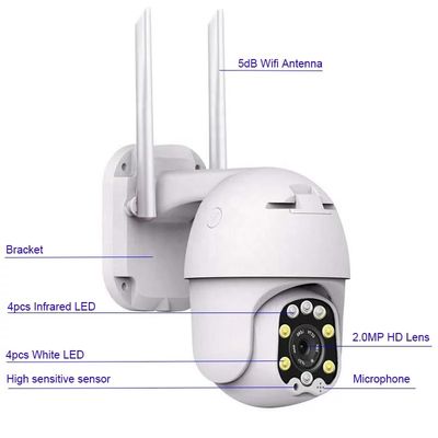Wi-Fi casero Pan Tilt Night Vision de la seguridad de la cámara de IP66 Wifi de la cámara IP inalámbrica de la bóveda